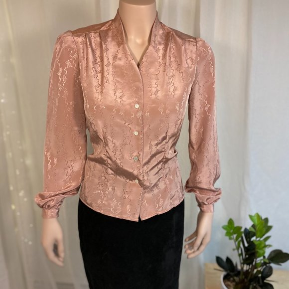 Silky vintage retro button down - Picture 1 of 8